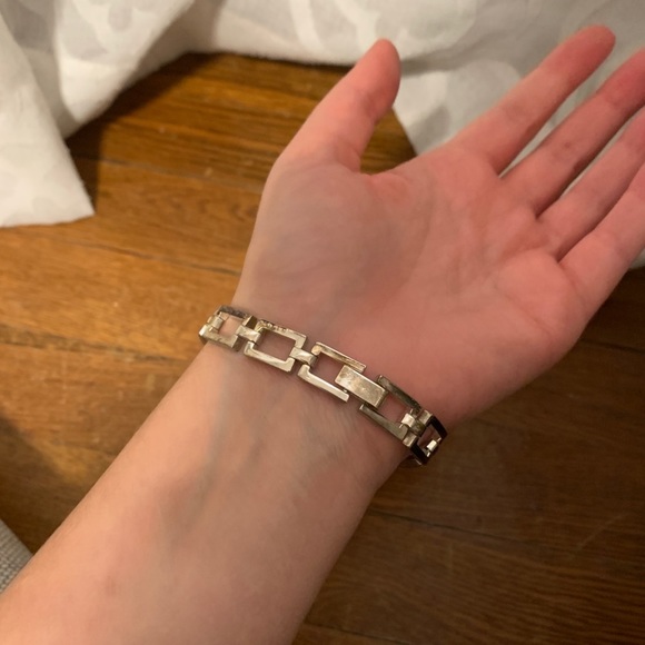 00s Silver Rectangular Patterned Bracelet - Picture 3 of 4
